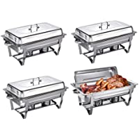 N-N 4 Platos De Frotamiento De Acero Inoxidable De 9L - 8Q Calentador De Galón De Tamaño Completo con Bandeja De Agua…